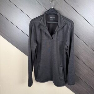 Maven By Buckle Men's Quarter Zip Pullover Large Charcoal Stretch Athletic